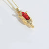 Wholesale Jewelry Minimalist Flower Copper Mixed Gemstone Inlay Electroplating Goblet Pendant Necklace For Women