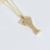 Wholesale Jewelry Minimalist Flower Copper Mixed Gemstone Inlay Electroplating Goblet Pendant Necklace For Women