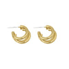 Wholesale Jewelry Minimalist Geometric Copper Alloy Cshaped Hollow Electroplated Earrings For Women