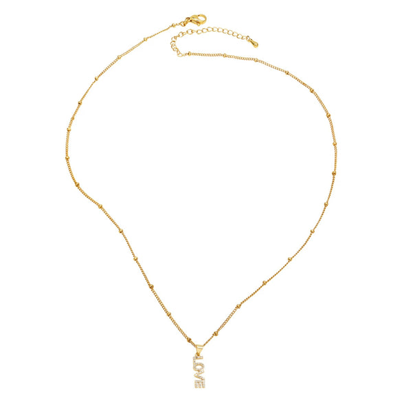 Wholesale Jewelry Minimalist Geometric Copper Gold Plated O Chain Love Pendant Necklace For Women