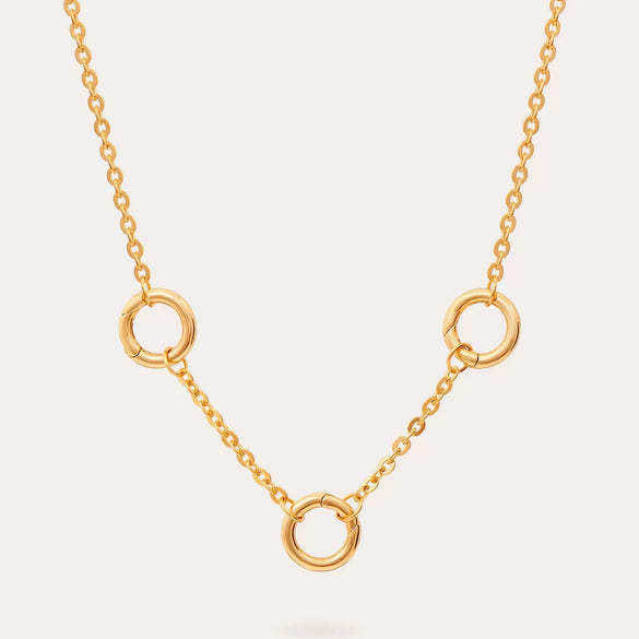 Wholesale Jewelry Minimalist Geometric Copper Pendant Necklace With 18K Gold Color Plating For Women