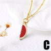 Wholesale Jewelry Minimalist Geometric Fruit Pendant Necklace Copper Gold Plated Clavicle Chain