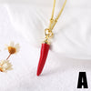 Wholesale Jewelry Minimalist Geometric Fruit Pendant Necklace Copper Gold Plated Clavicle Chain