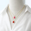 Wholesale Jewelry Minimalist Geometric Fruit Pendant Necklace Copper Gold Plated Clavicle Chain