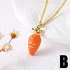 Wholesale Jewelry Minimalist Geometric Fruit Pendant Necklace Copper Gold Plated Clavicle Chain