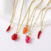 Wholesale Jewelry Minimalist Geometric Fruit Pendant Necklace Copper Gold Plated Clavicle Chain