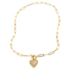 Wholesale Jewelry Minimalist Geometric Heart Pendant Necklace Copper Electroplating