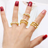 Wholesale Jewelry Minimalist Heart Shape Copper Gold Plated Women's Ring