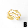 Wholesale Jewelry Minimalist Heart Shape Copper Gold Plated Women's Ring