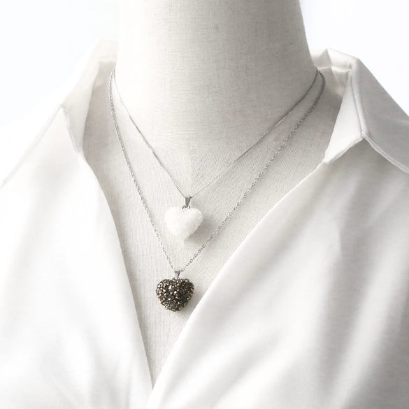 Wholesale Jewelry Minimalist Heart Shape Copper Pendant Necklace Gold Plated O Chain For Women