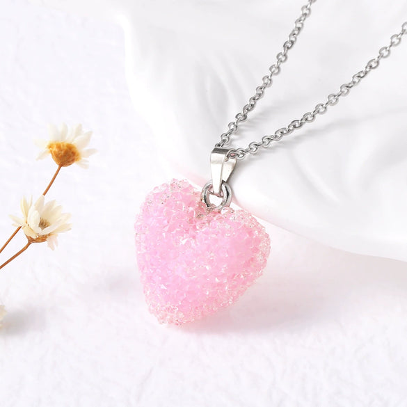 Wholesale Jewelry Minimalist Heart Shape Copper Pendant Necklace Gold Plated O Chain For Women