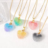 Wholesale Jewelry Minimalist Heart Shape Copper Pendant Necklace With Gold Plated O Chain