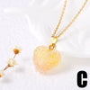 Wholesale Jewelry Minimalist Heart Shape Copper Pendant Necklace With Gold Plated O Chain