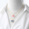 Wholesale Jewelry Minimalist Heart Shape Copper Pendant Necklace With Gold Plated O Chain