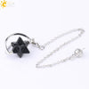 Wholesale Jewelry Minimalist Merkaba Sixpointed Star Natural Stone And Copper Pendant Necklace