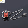 Wholesale Jewelry Minimalist Merkaba Sixpointed Star Natural Stone And Copper Pendant Necklace