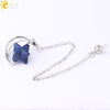 Wholesale Jewelry Minimalist Merkaba Sixpointed Star Natural Stone And Copper Pendant Necklace