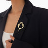 Wholesale Jewelry Minimalist Style Geometric Alloy Liquid Irregular Brooch For Women Electroplated