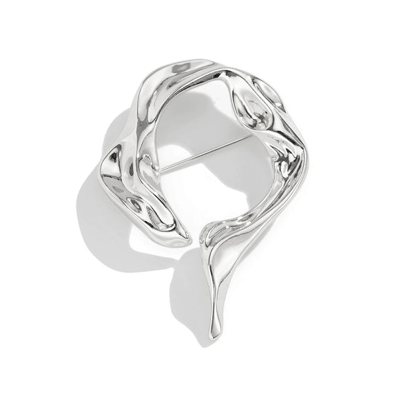 Wholesale Jewelry Minimalist Style Geometric Alloy Liquid Irregular Brooch For Women Electroplated