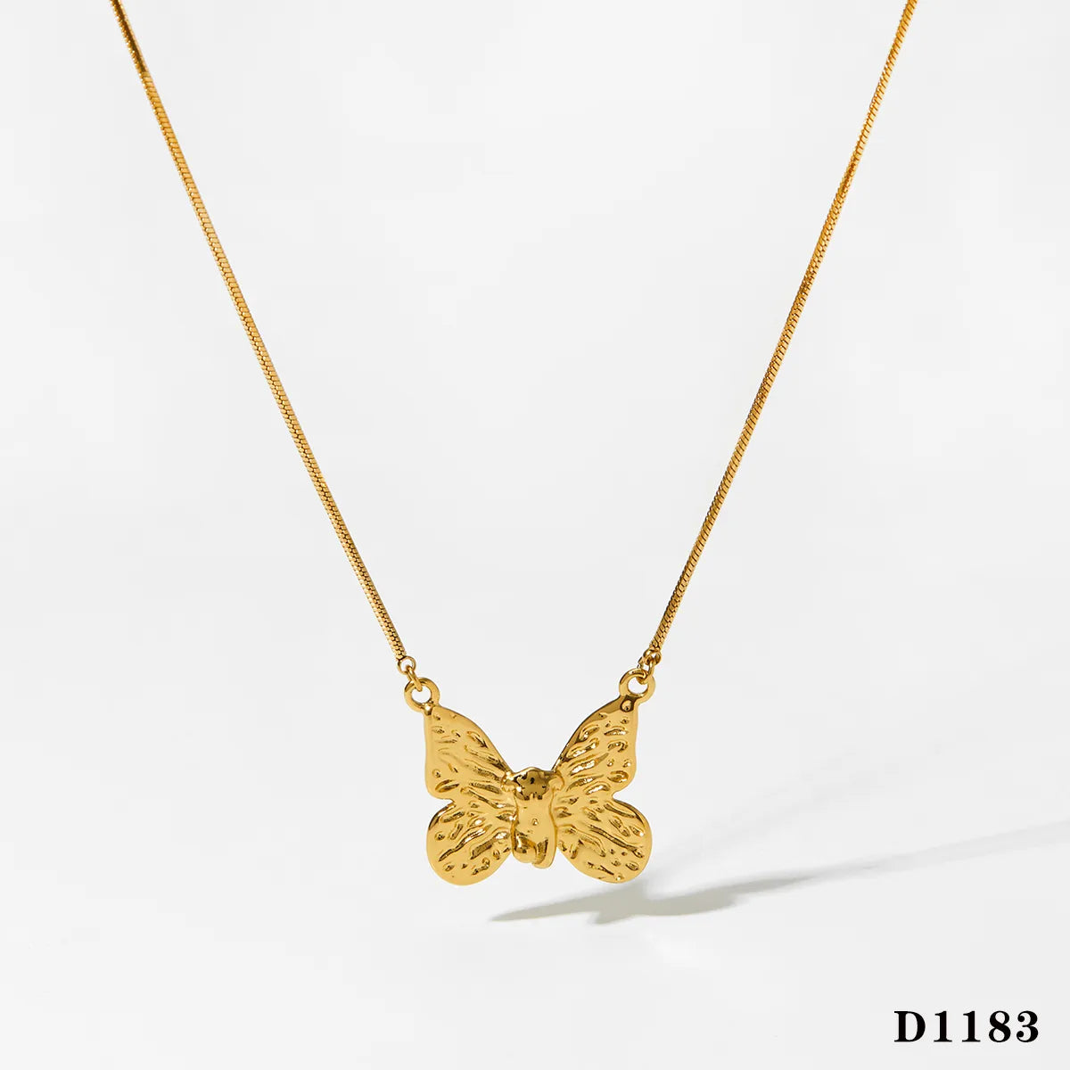 Wholesale Jewelry Modern Style Artistic Butterfly 304 Stainless Steel 16K Gold Plated White Gold Plated Gold Plated Necklace