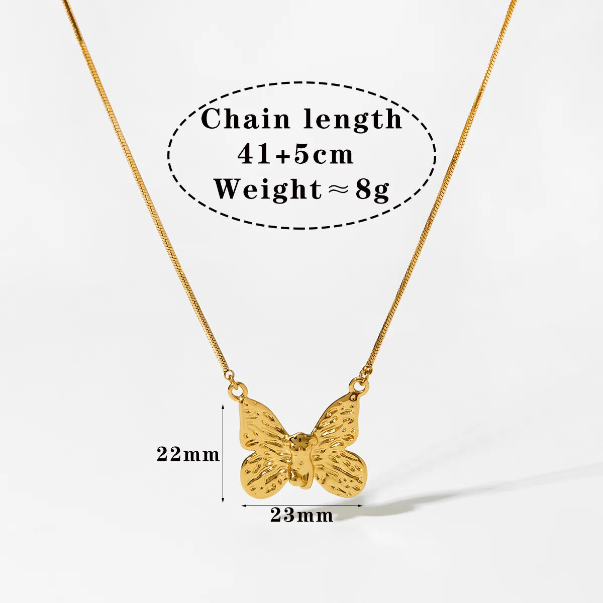 Wholesale Jewelry Modern Style Artistic Butterfly 304 Stainless Steel 16K Gold Plated White Gold Plated Gold Plated Necklace