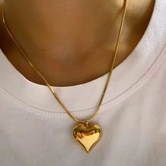 Wholesale Jewelry Modern Style Artistic Heart Shape 304 Stainless Steel 16K Gold Plated White Gold Plated Gold Plated Plating Pendant Necklace