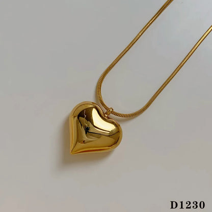 Wholesale Jewelry Modern Style Artistic Heart Shape 304 Stainless Steel 16K Gold Plated White Gold Plated Gold Plated Plating Pendant Necklace