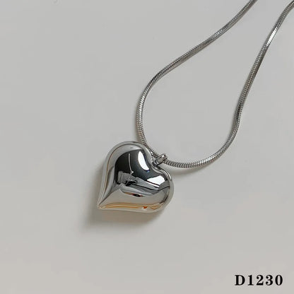 Wholesale Jewelry Modern Style Artistic Heart Shape 304 Stainless Steel 16K Gold Plated White Gold Plated Gold Plated Plating Pendant Necklace