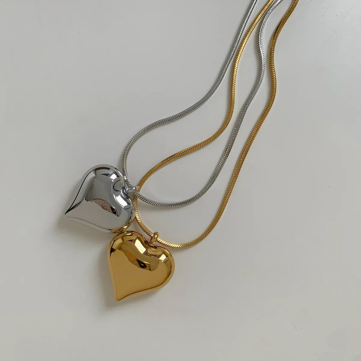 Wholesale Jewelry Modern Style Artistic Heart Shape 304 Stainless Steel 16K Gold Plated White Gold Plated Gold Plated Plating Pendant Necklace