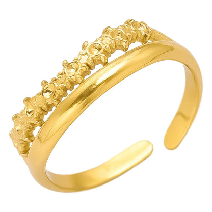 Wholesale Jewelry Modern Style Classic Style Geometric 304 Stainless Steel 18K Gold Plated Irregular Polishing Open Rings