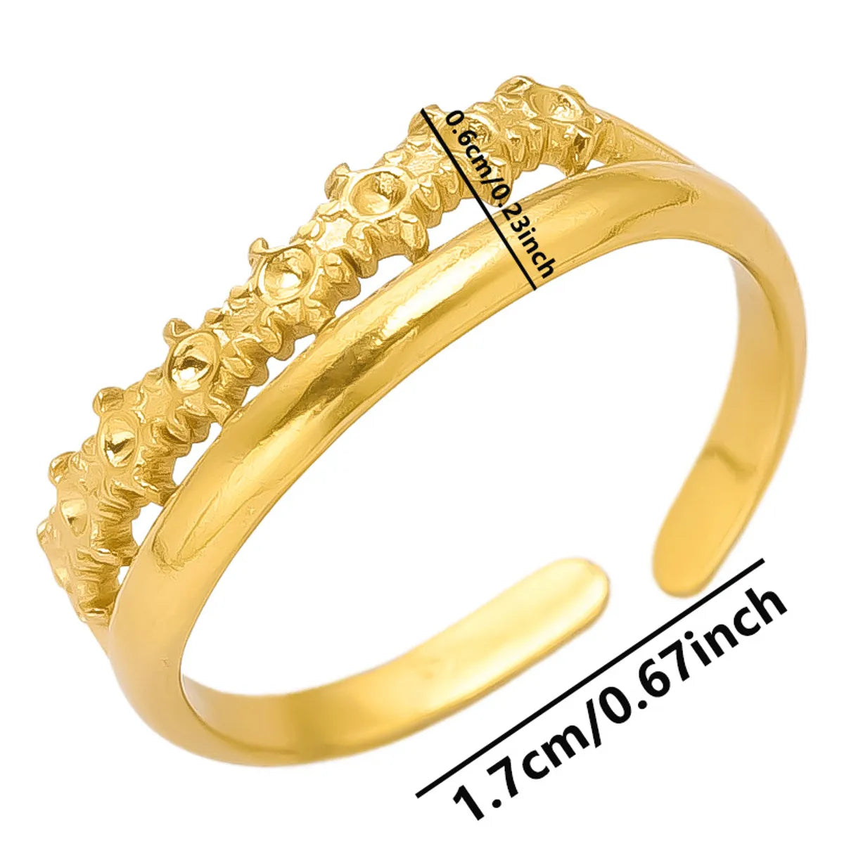 Wholesale Jewelry Modern Style Classic Style Geometric 304 Stainless Steel 18K Gold Plated Irregular Polishing Open Rings