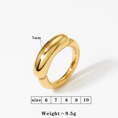 Wholesale Jewelry Modern Style Classic Style Solid Color 304 Stainless Steel 16K Gold Plated White Gold Plated Gold Plated Rings