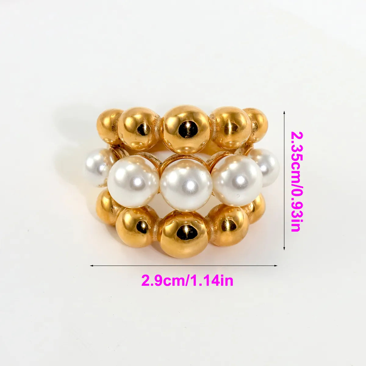 Wholesale Jewelry Modern Style Classic Style Water Droplets Solid Color 316L Stainless Steel  Artificial Pearls 18K Gold Plated Plating Inlay Open Rings