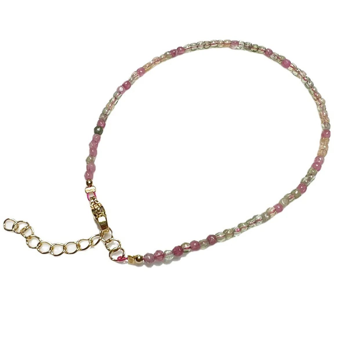 Wholesale Jewelry Modern Style Color Block Crystal Tourmaline Anklet