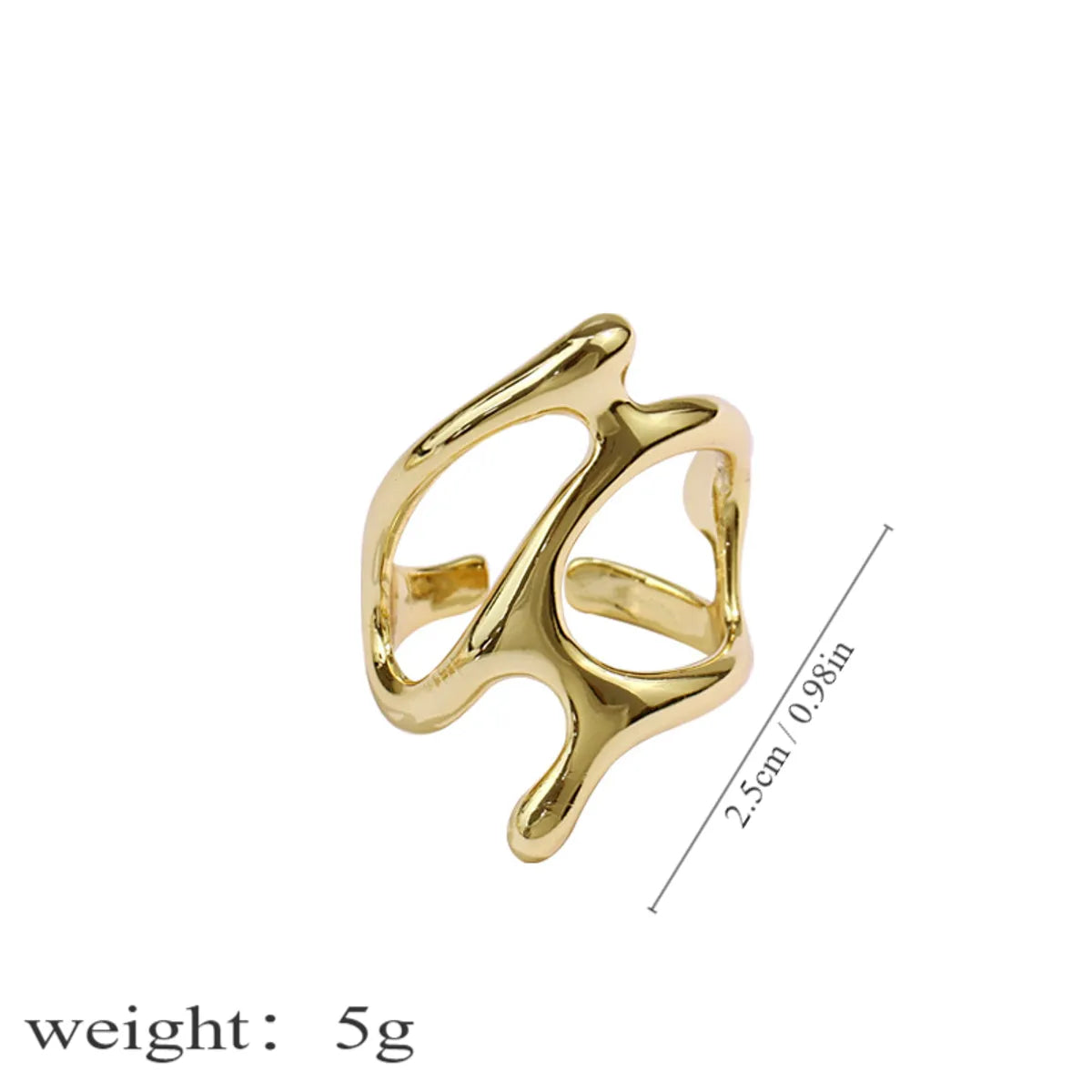 Modern Style Cool Style Solid Color Alloy Wholesale Open Rings