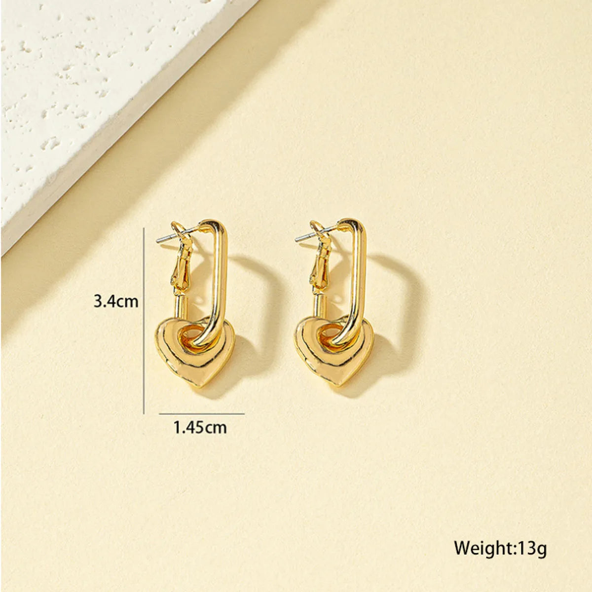 Wholesale Jewelry Modern Style Heart Shape Alloy Plating Earrings