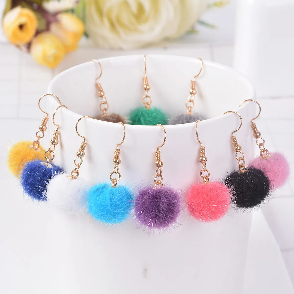 Wholesale Jewelry Modern Style Round Alloy Plating Drop Earrings