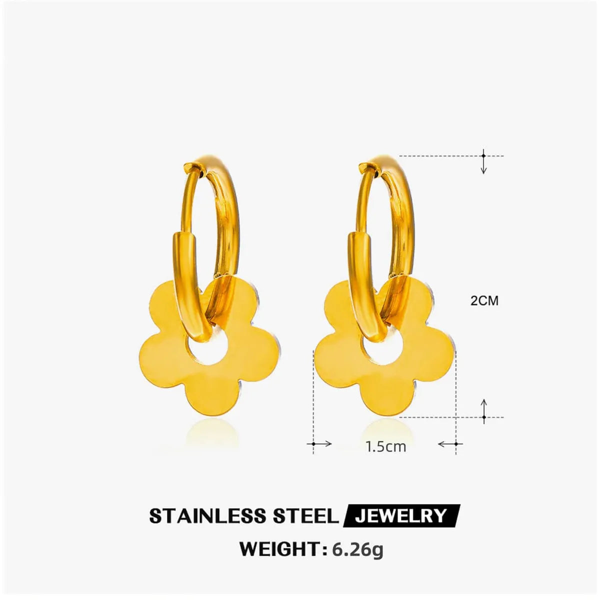 Wholesale Jewelry Modern Style Simple Style Flower 304 Stainless Steel 18K Gold Plated Plating Bracelets Earrings Necklace