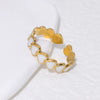 Wholesale Jewelry Modern Style Simple Style Heart Shape 304 Stainless Steel 18K Gold Plated Plating Open Rings