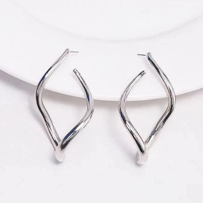 Wholesale Jewelry Modern Style Simple Style Rhombus Alloy Gold Plated Silver Plated Plating Ear Studs