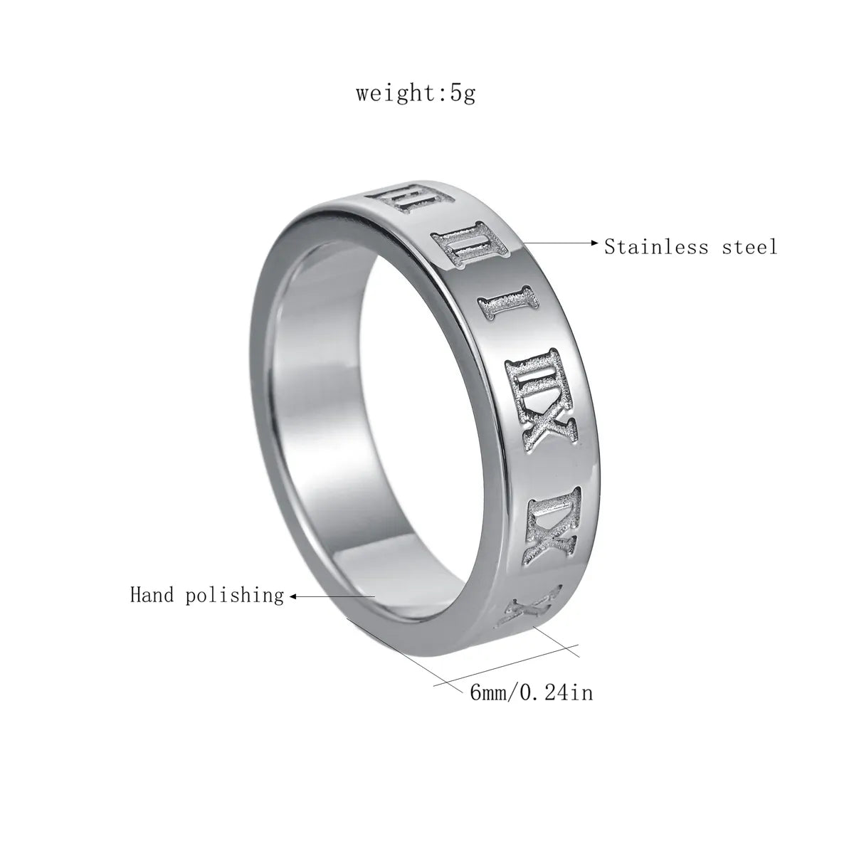 Wholesale Jewelry Modern Style Simple Style Solid Color 304 Stainless Steel Rings