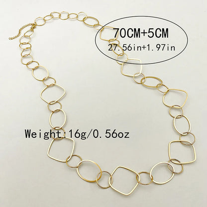 Wholesale Jewelry Modern Style Simple Style Streetwear Geometric 304 Stainless Steel 14K Gold Plated Hollow Out Necklace