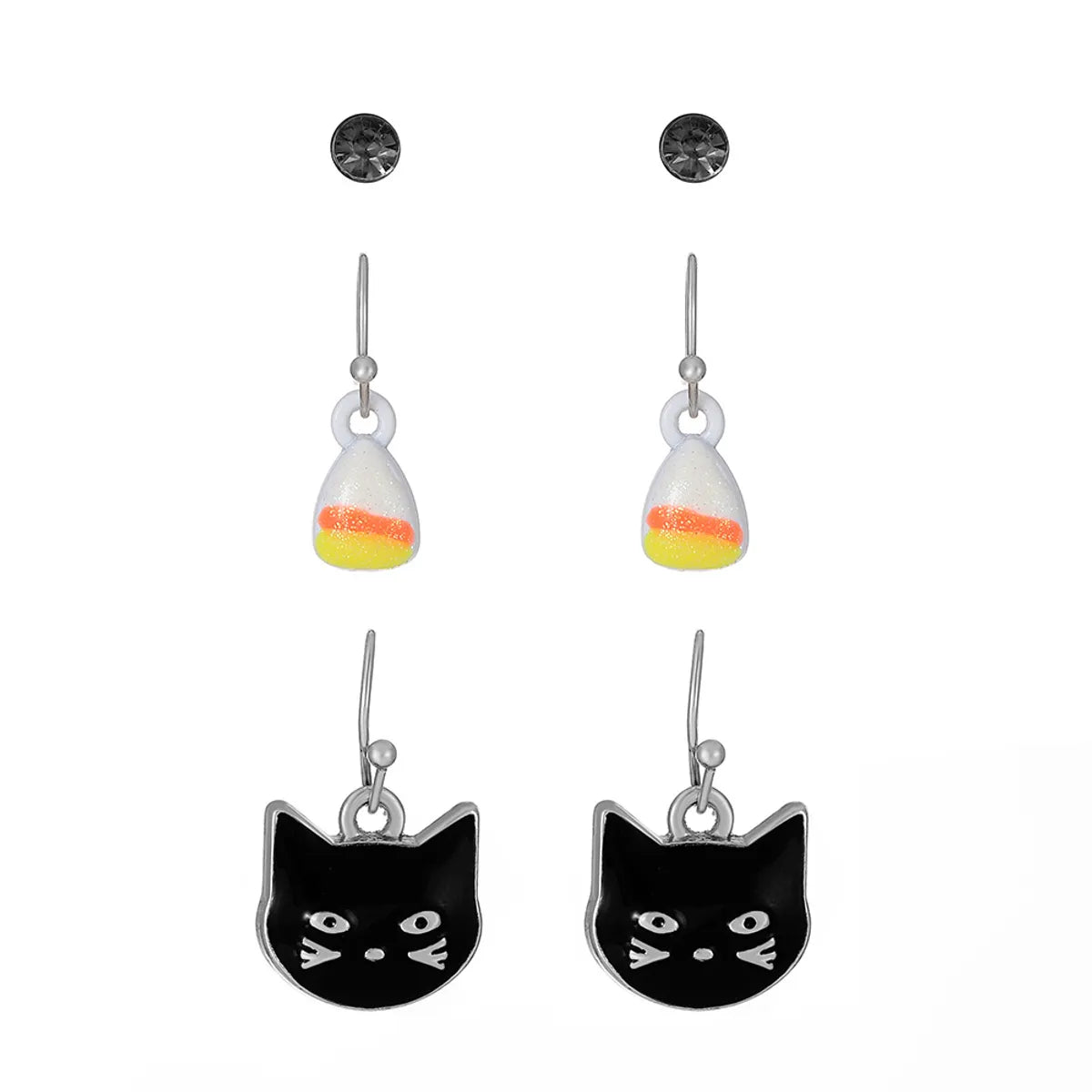 1 Pair Modern Style Streetwear Halloween Pattern Geometric Plating Alloy Drop Earrings