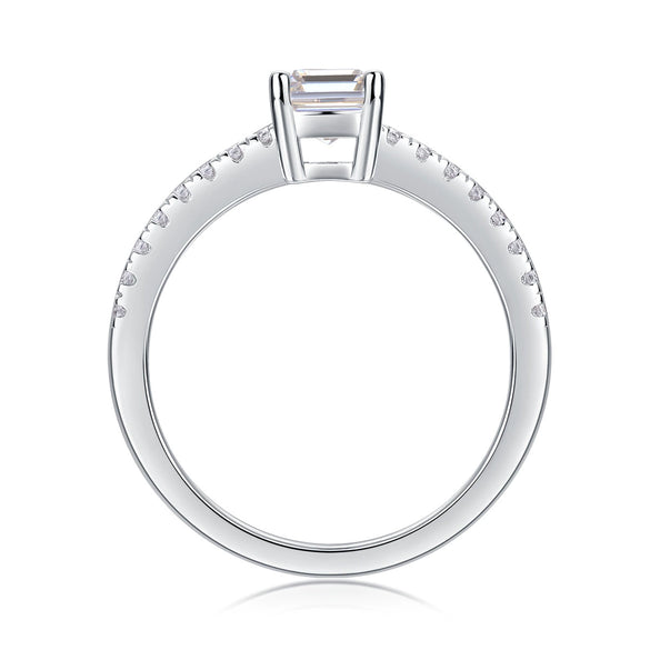 Wholesale Jewelry Moissanite Ring 925 Silver Geometric Style Set With Diamonds