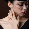Wholesale Jewelry Morganite Ring Copper Geometric Electroplated 18K Rose Gold