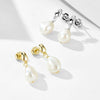 Wholesale Jewelry Natural Baroque Pearl Geometric Sterling Silver 925 Pendant Earrings