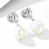 Wholesale Jewelry Natural Baroque Pearl Geometric Sterling Silver 925 Pendant Earrings