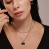 Wholesale Jewelry Natural Black Onyx And 316L Stainless Steel Electroplated With 18K True Gold Earrings Necklace Ring For Women