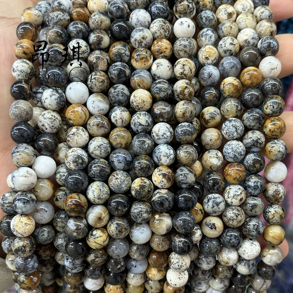 Wholesale Jewelry Natural Black Opal Stone Beads Manual Cutting And Polishing Baroque Style Round For Diy Bracelet Accessories