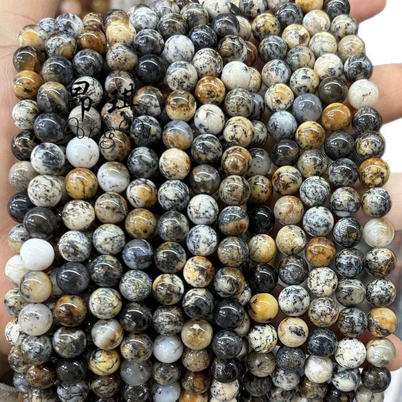 Wholesale Jewelry Natural Black Opal Stone Beads Manual Cutting And Polishing Baroque Style Round For Diy Bracelet Accessories